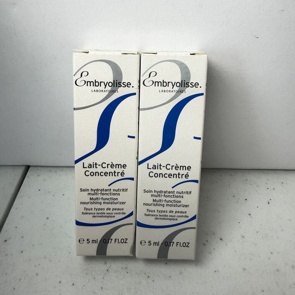 New Embryolisse Lait-Crème Concentré 0.17oz / 5ml Travel Size- Set Of 2